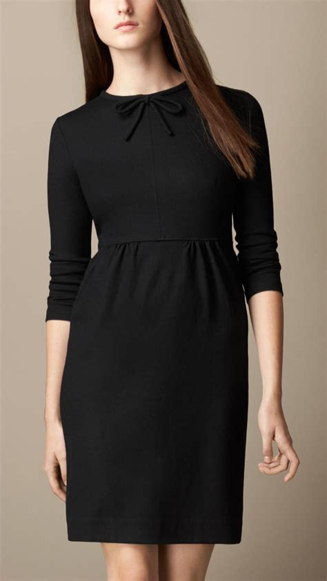 burberry bow detail wool dress|Wool Blend Dress in Black .